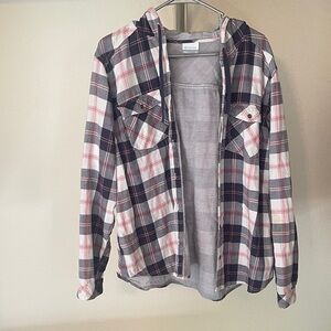 Columbia Navy and White Striped Shirt